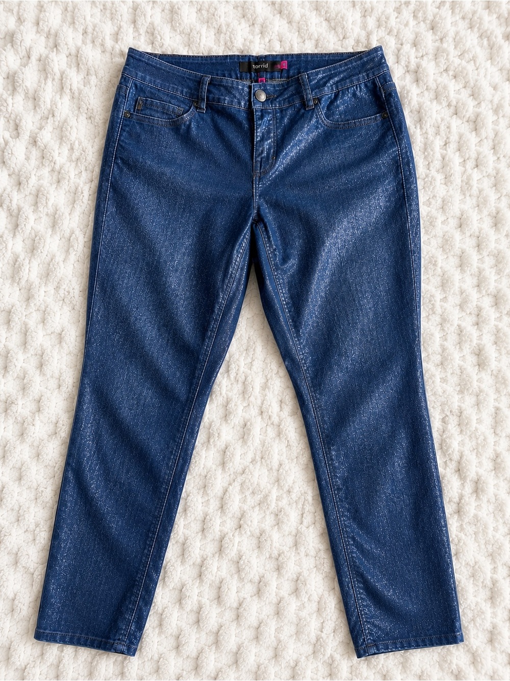 Torrid Sparkly Denim Jeans Size 16 Stretch Skinny Glam Y2K Style